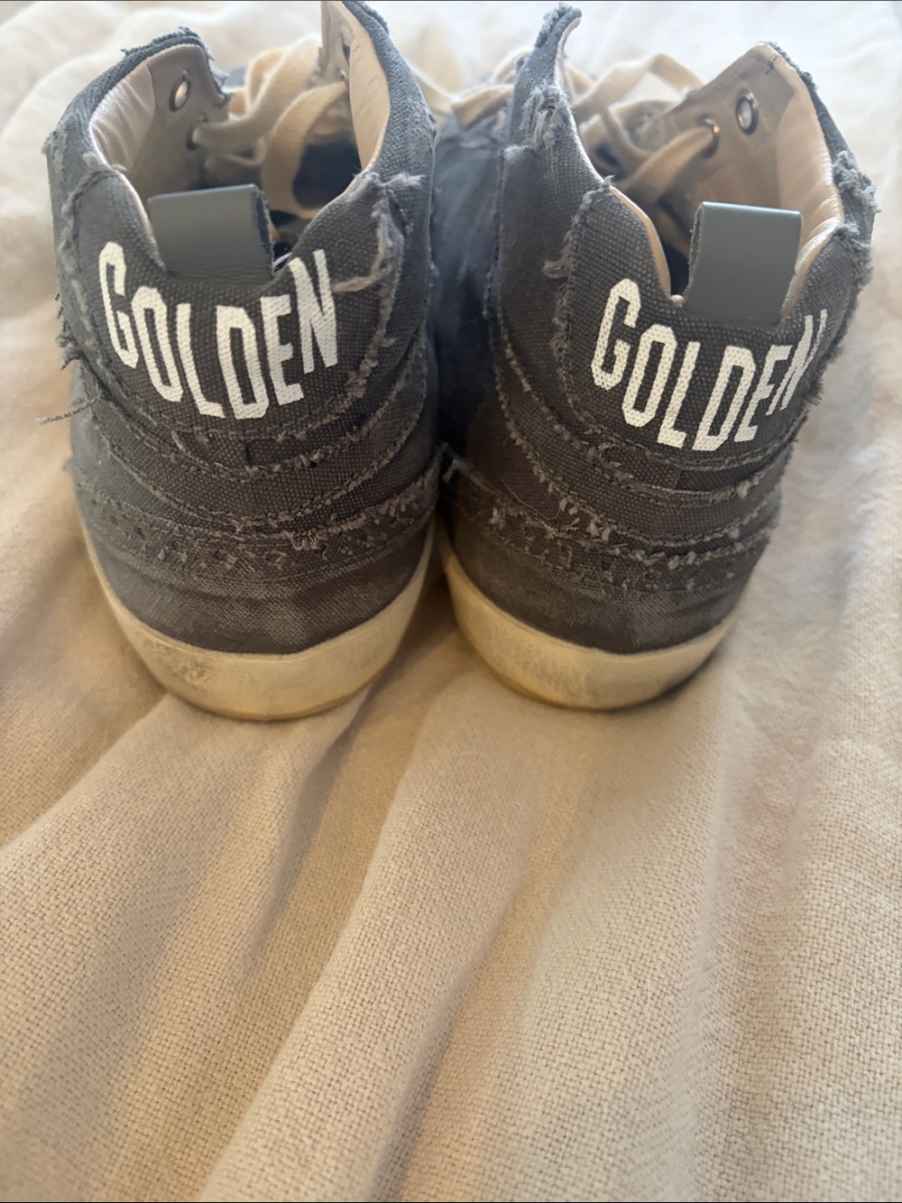Golden Goose Gray High-Top Sneakers with Gold Star - Picture 3 of 3